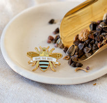 Load image into Gallery viewer, Blue Banded Bee Enamel Pin
