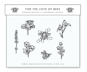 For the Love of Bees Temporary Tattoos